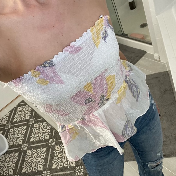 🔴ON THE ROCKS Vintage Floral Peplum Top - Picture 2 of 9